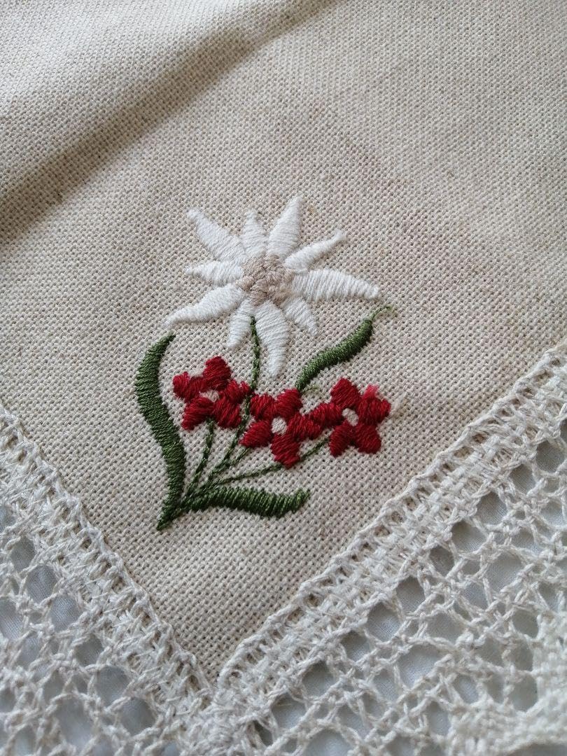 Amazon.co.jp: スイス ザンクト ガレン リネン 刺繍クロス 麻 敷物